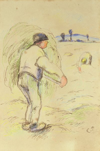 Peasants Haymaking by Camille Jacob Pissarro